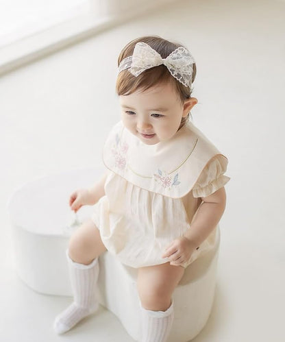 Lace Flower Bow-knot Baby Girls Headband Birthday Infant Wrap Elastic Baby Turban Hairband for Newborn Infant Toddler Kids (Style 9)