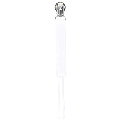 Three Little Tots All Silicone Modern, Short and Safety Tested Pacifier Clip (White, Classic)
