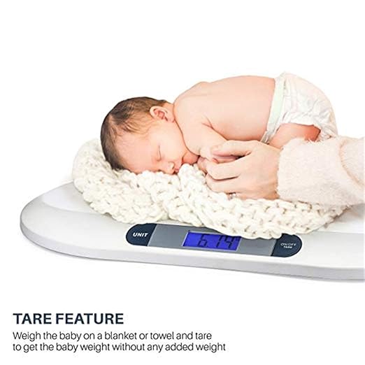 20KG/44LBS Electronic Digital Baby Weighing Scale Measure Infant/Baby/Pet Weight Accurately, Precision of 10g, Length 55cm, Large LCD Display, Weight Measure Tool White