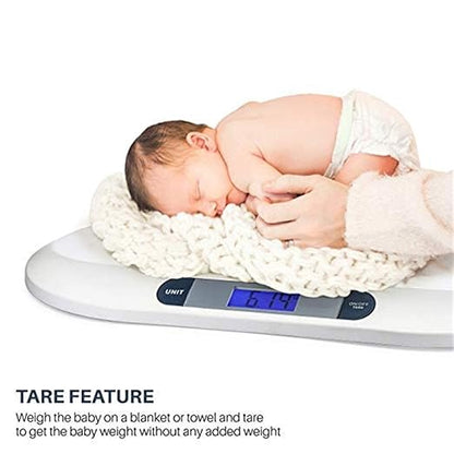 20KG/44LBS Electronic Digital Baby Weighing Scale Measure Infant/Baby/Pet Weight Accurately, Precision of 10g, Length 55cm, Large LCD Display, Weight Measure Tool White