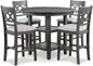 New Classic Furniture Cori 5-Piece Counter Dining Table Set, Gray
