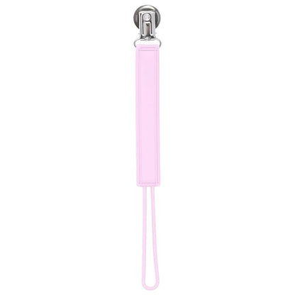 Three Little Tots All Silicone Modern, Short and Safety Tested Pacifier Clip (Pink, Classic)