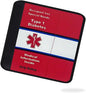 Type 1 Diabetes Awareness Medical Alert Seatbelt Cover for Children in Car Seats (6”) Featuring an Emergency Information Form and Pocket by Help Belts. (Red/White)