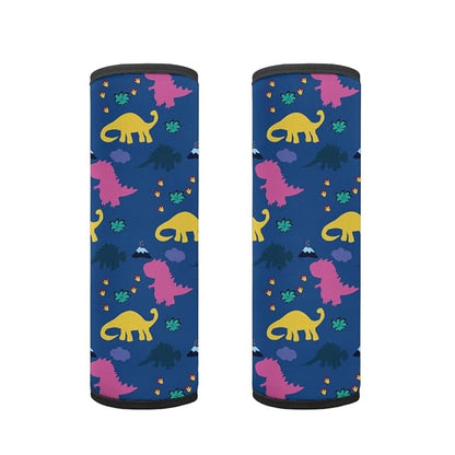 ENLACHIC Baby Car Seat Belt Cover, Cute Dinosaur Print Car Seat Shoulder Strap Pads, Infant Car Seat Cushion Safety Seatbelt Protector for Kids Boys Girls,Pink Yellow Dinosaurs
