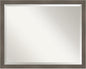 Amanti Art Grey Wall Mirror 25x31 Edwin Clay Grey Rectangle Bathroom Mirror for Wall Decor Living Room, Large Casual Wood Frame, Hangs Horizonally and Vertically, Bathroom Decor, Beveled Edge from WI