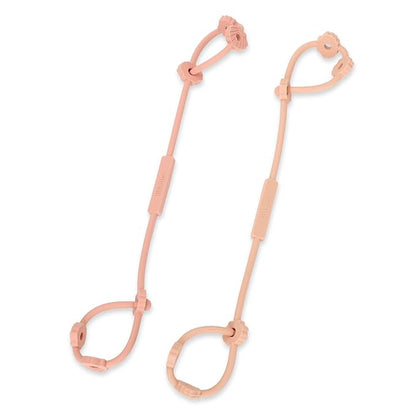 Toy Safety Straps, Socub Silicone Adjustable Baby Pacifier Teether Straps, 2pcs Toddler Toy Bottle Harness Straps for Strollers, High Chair, Cribs, Bags, BPA Free, Muted, Apricot