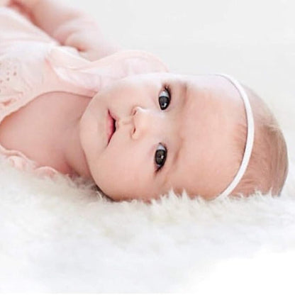 inSowni 50 Pack Super Soft Stretchy DIY Solid Nylon Headbands Baby Hair Bands One Size Fits All (White)