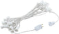 Novelty Lights 25 Foot C7 Outdoor String Light Christmas Stringer - Patio String Lights - Candelabra Base (C7/E12) - 12" Spacing - White Wire
