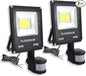 30W LED Motion Sensor Light Outdoor Waterproof Flood Light 12-24V AC/DC Super Bright Security Light, 6000K, 2700LM, Daylight White, 150W Bulb Equivalent, PIR Sensor Light (2 Pack)