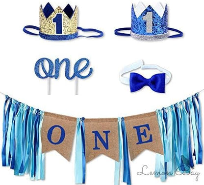 Boy Girl Birthday Crown, Prince Princess Birthday Hat Headband Tiara Crown Cake Photo Prop Party Decorations