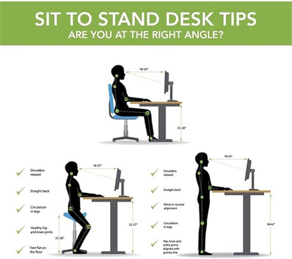 Bush Furniture Energize 55W x 24D Electric Height Adjustable Standing Desk in Basic Black, Ergonomic Sit-Stand Computer Table for Home Office
