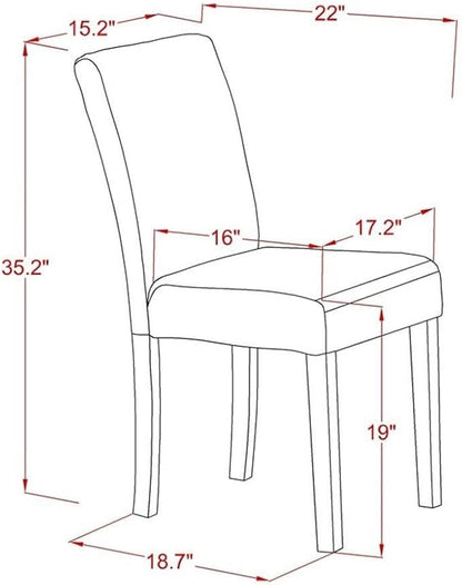 East West Furniture LGAB5-BLK-06 5 Piece Modern Dining Table Set Includes a Rectangle Wooden Table with Butterfly Leaf and 4 Shitake Linen Fabric Parsons Chairs, 42x84 Inch, Black