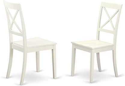 East West Furniture PLQU5-WHI-W 5 Piece Modern Dining Table Set Includes an Oval Wooden Table with Butterfly Leaf and 4 Dining Room Chairs, 42x78 Inch, Buttermilk & Cherry