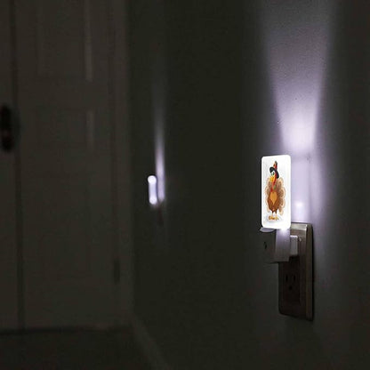 LED Night Light Plug into Wall with Dusk to Dawn Light Sensor White Energy Efficient Thanksgiving Day Turkey Nightlight for Bedroom Bathroom Hallway Living Room Kitchen