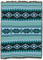 Pure Country Weavers Turquoise Chevron - Western Tapestry Throw Blanket Woven from Cotton - Made in The USA (72x54) - color: Turquoise Chevron