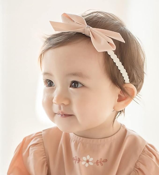 Bethynas Baby Girls Cute Bow-knot Headband Soft Lace Floral Hairbands Newborn Infant Toddlers Kids Hair Accessories (Style 6)