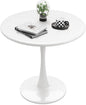 White Round Dining Table for 2 Person, 24 Inch Small Tulip Table with Pedestal for Living Room, Mid Century Modern Kitchen Tables for Office, Bistro, Pub, Bar, Wood Circle Cafe Tables,mesas de comedor
