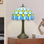 Tiffany Lamp Modern Design Blue Mediterranean Style Stained Glass Lamps Coastal Beach Theme Living Room Office Hotel Bar Kitchen Restaurant Bedroom Bedside Gift Home Decor 12X19 Inch end Table Lamp