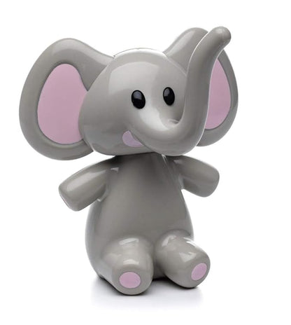 melii Elephant Pacifier Holder – Pacifier Storage – Grey with Pink Ears