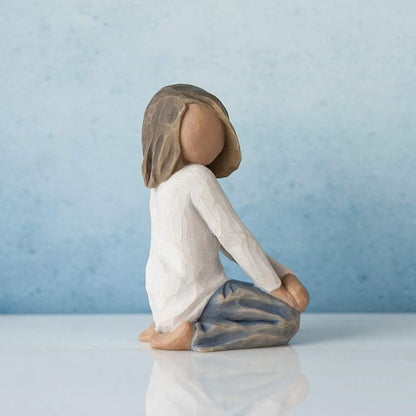 Willow Tree Joyful Child (Darker Skin Tone & Hair Color), Sculpted Hand-Painted Figure