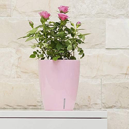 Santino 5.5 Inch ORCHIDEA Self Watering Pots for Orchids in Lilac - Decorative Wicking Planter with w/ Great Aerification, Drainage and Water Level Indicator