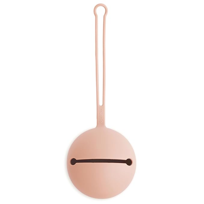 mushie Silicone Pacifier Holder Case (Blush)