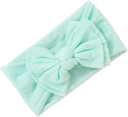 Mookiraer Baby Girls Headbands with Bows Handmade Hair Accessories Stretchy Hairbands for Newborn Infant Toddler Baby Essentials (Double Bows 12pcs)