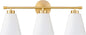 Hamilyeah Gold Bathroom Vanity Light Fixtures Over Mirror, 3 Light Vanity Lights with Frosted Glass, Industrial Vanity Lighting Fixtures for Bath, Restroom