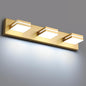 SineRise LED Modern Bathroom Vanity Light Fixtures (3-Light, 24-Inch), Matte Gold Modern Acrylic Bathroom Wall Lighting Fixtures Over Mirror (Cool White 6000K)