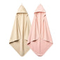 Hooded Baby Towels - 100% Organic Cotton Baby Bath Towels, 32" x 32" Super-Soft and Absorbent Baby Towels for Newborn Baby Girls 2-Pack (Blush/Fog)