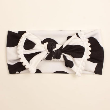 BBTDIN Cow Stria Headband Bow Baby Girl Cow Stria Hair Clip Bows Cow Stria HeadWear BBG37 (A3)