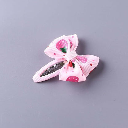 Baby Girls Pink Strawberry Hair Bow Clip Alligator Red Bow Hair Clip for Toddlers Little Girls Kids 2 Pack ZFJ42 (4pcs Pink Set)