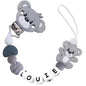 Personalized Pacifier Clip with Name,Custom Bear Pacifier Clips for Newborn Baby Boy Girls