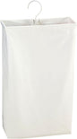 Household Essentials 148 Hanging Cotton Canvas Laundry Hamper Bag | White