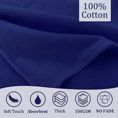 VOOVA & MOVAS Navy Baby Bath Towel with Cute Elephant Ears Hood – Super Absorbent, 100% Cotton, 420GSM – 33" x 31.5", Pink – Thick Towel for 0–18 Months – Newborn, Toddler, Infant, Baby Essentials