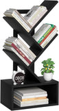 Small Tree Book Shelf,5 Tier Black Tree Bookshelf,Black Desktop Bookcase,Modern Desk Display Storage Bookshelves,Floor Standing Organizer Bookcases for Living Room,Bedroom,Office