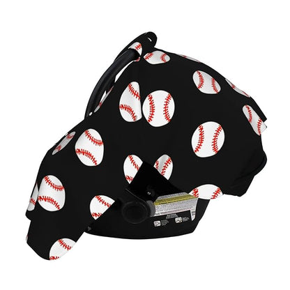 Baby Car Seat Cover Baseball Winter Carseat Canopies Cover Soft Breathable Infant Carseat Canopy for Infant Boys Girls