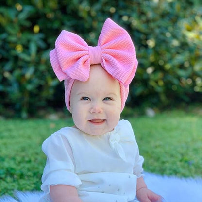 Bows for Baby Girls Headband, Newborn Bows Headbands Baby Hair Bows Hairbands Hair Accessories.(FD104-Pink Gray)