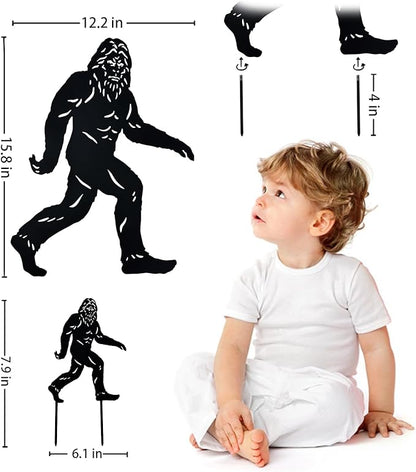 15.8 inch Bigfoot Outdoor Decor Metal Big Foot Sasquatch Gifts for Men Women Dad Bigfoot Silhouette Statues for Garden, Outside, Yard Art, Patio, Yard Display, Forests, Lawn Decorations