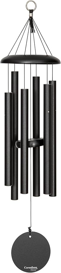 Corinthian Bells by Wind River - 30 inch Black Wind Chime for Patio, Backyard, Garden, and Outdoor Decor (Aluminum Chime) Made in The USA