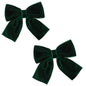 Hjiaruiky Green Velvet Hair Bows Clips - Hand-made Big Bows for Little Girls
