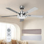 Passky Ceiling Fans with Lights, 52 inch Modern Ceiling Fan with Light and Remote Control, 3CCT, Dimmable, Reversible, Noiseless, Silver Ceiling Fan for Bedroom, Living Room