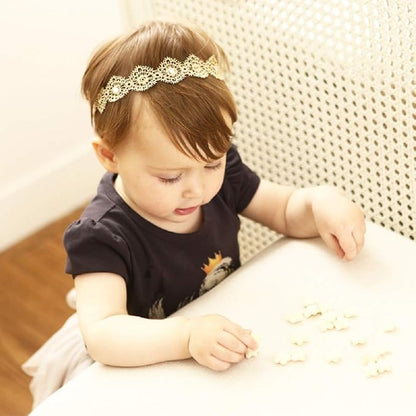 Hapibuy Gold Lace Flower Rhinestone Design Headpiece For Lovely Baby Princess Girls Hand Sewing Beads Hair Accessories Toddlers Headwrap for baby Girl
