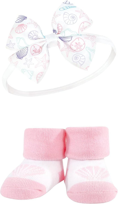 Hudson Baby Girl's Headband and Socks Giftset