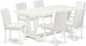 East West Furniture V027AB264-7 7 Piece Dining Room Furniture Set Consist of a Rectangle Dining Table with V-Legs and 6 White Faux Leather Upholstered Chairs, 40x72 Inch, Multi-Color