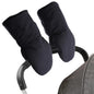 Zsedrut Stroller Gloves Universal Winter Anti-Freeze Stroller Mittens Water Repellent Hand Warmer Muff Fleece Lined,Winter Stroller Accessories (Black-2)
