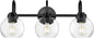 Bathroom Light Fixtures, 3-Light Matte Black Vanity Lights with Globe Clear Glass, Modern Vanity Lighting Fixtures Over Mirror, AD-22280-3W-BK
