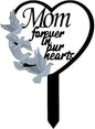 11 inch Metal Mom Memorial Stake Grave Decorations for Cemetery Gravesite Sympathy Markers Waterproof Memorial Gifts for Loss of Mother Tombstones Plaque Outdoors Lawn Yard Decor