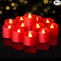 Raycare 24 Pack Red Battery Operated Tea Lights, 200+Hour Electric Flickering Flameless Candles, Realistic Votive LED Tea Lights for Wedding Party Table Halloween Christmas Decorations