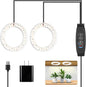 4.72in Indoor Plant Grow Lights, Full Spectrum Grow Lamp, Warm+White LEDs Plant Growing Light for Cabinets and Plant Shelf, with 6/12/16H Timer, 3 Lighting Modes, 10 Brightness Levels, 2 Head